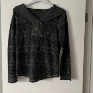 Tommy Hilfiger Gray Patterned Hoodie Pullover